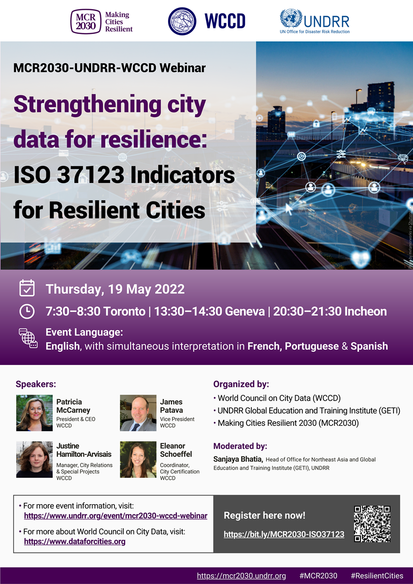 Flyer for MCR2030-UNDRR-WCCD Webinar