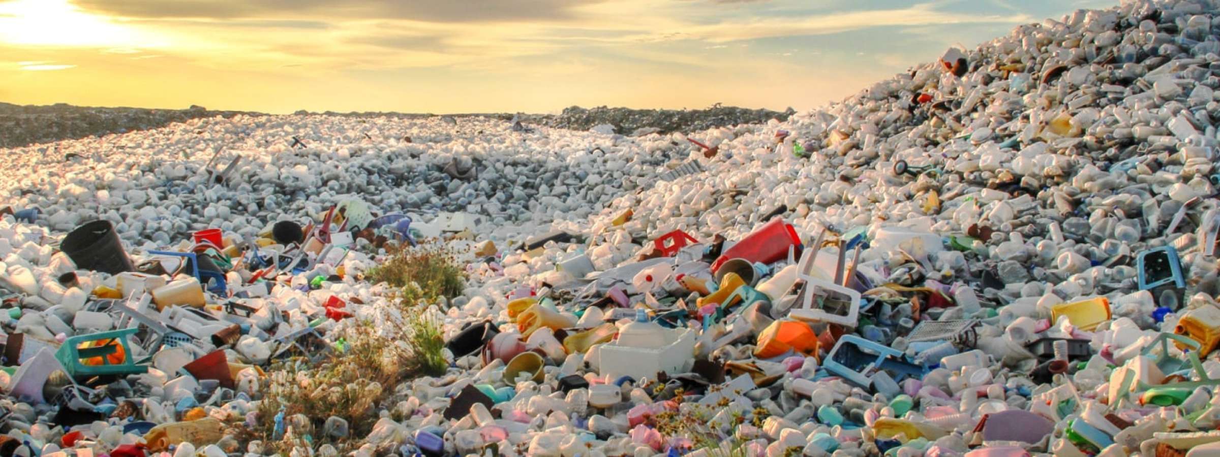 waste plastic bottles and other types of plastic waste at the Thilafushi waste disposal site