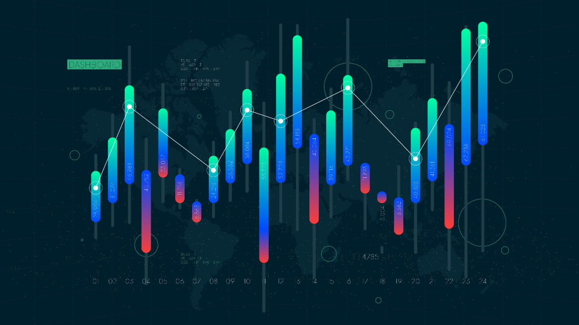 Dashboard with graphics representing statistics